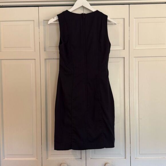H&M navy seamed front pencil dress work size 8 - Picture 6 of 10